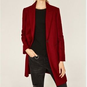 Zara Burgundy Red Overcoat